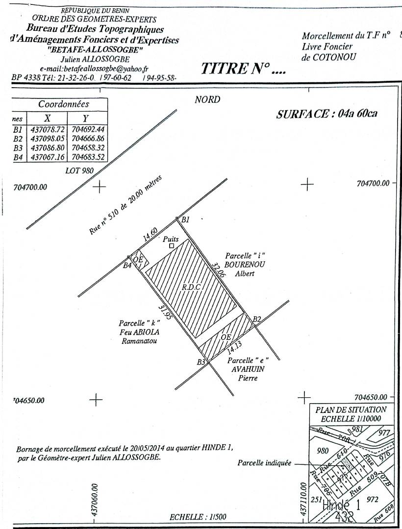 Maison à vendre avec magasin à Cotonou Jéricho