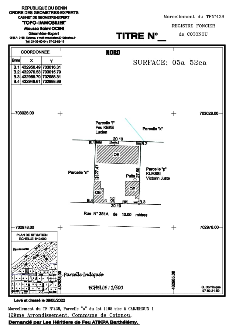 Parcelle à vendre à Cotonou Haie vive