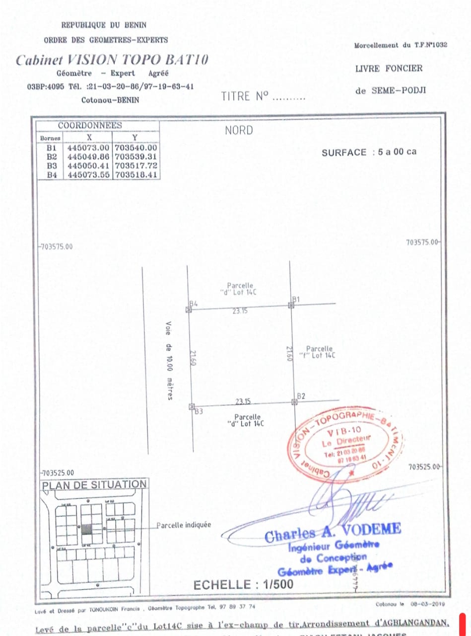 PARCELLES A VENDRE A COTONOU