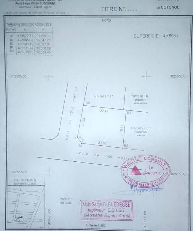 Parcelle à vendre à Cotonou Fidjrossè
