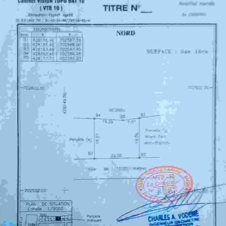 Parcelle à vendre à Cotonou Fidjrosse