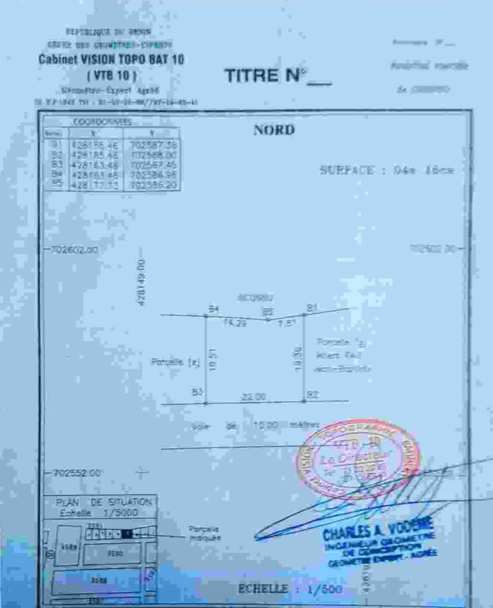 Parcelle à vendre à Cotonou Fidjrosse