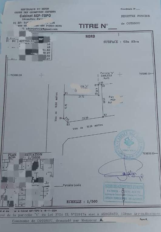 Parcelle à vendre à Fidjrossè Akogbato