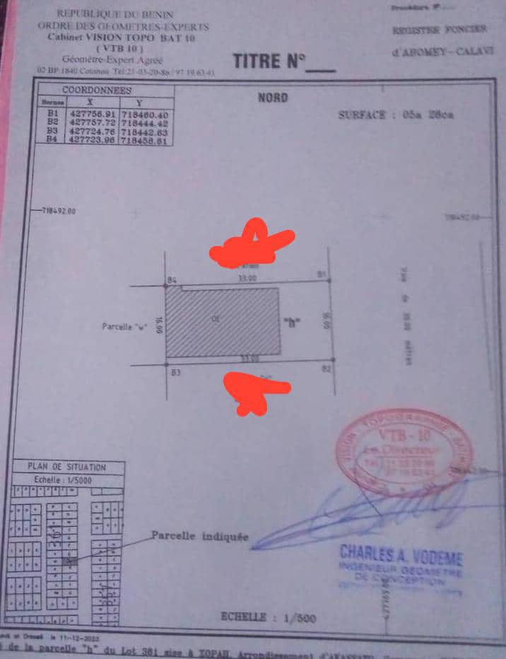 DEUX PARCELLES A VENDRE A ABOMEY-CALAVI ZOPAH