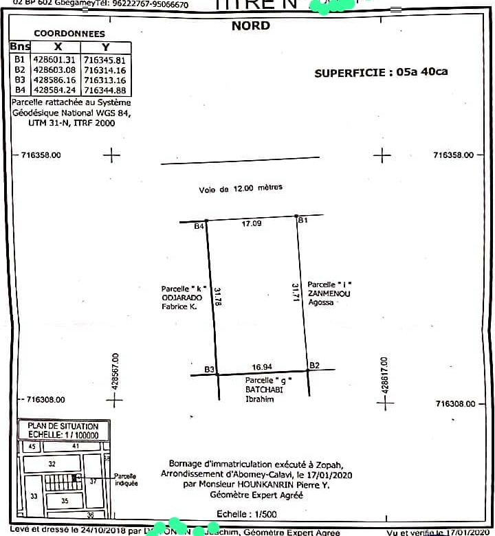 PARCELLE À VENDRE A CALAVI ARCONVILLE-ZOPAH