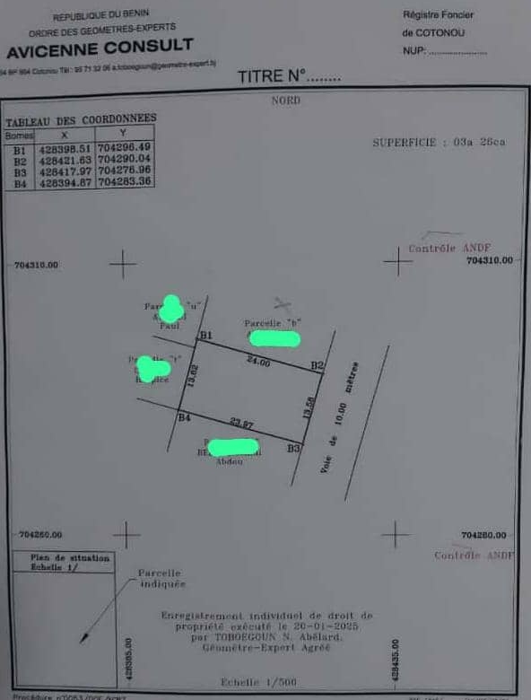 PARCELLE À VENDRE À COTONOU AGLA DERRIÈRE UBA