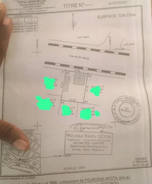 PARCELLE A VENDRE A COTONOU AGLA HLAZOUNTO AU BORD DES PAVÉS