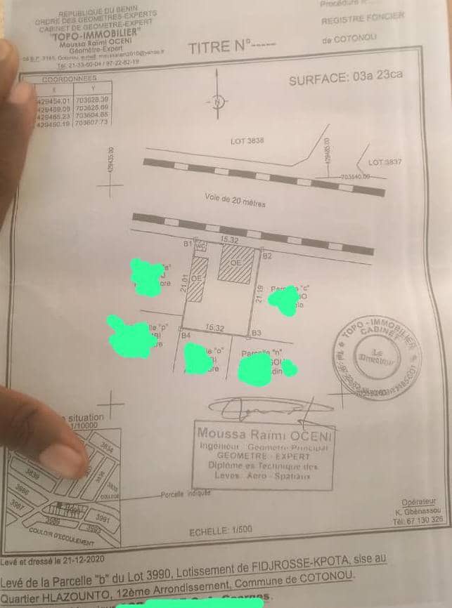 PARCELLE A VENDRE A COTONOU AGLA HLAZOUNTO AU BORD DES PAVÉS