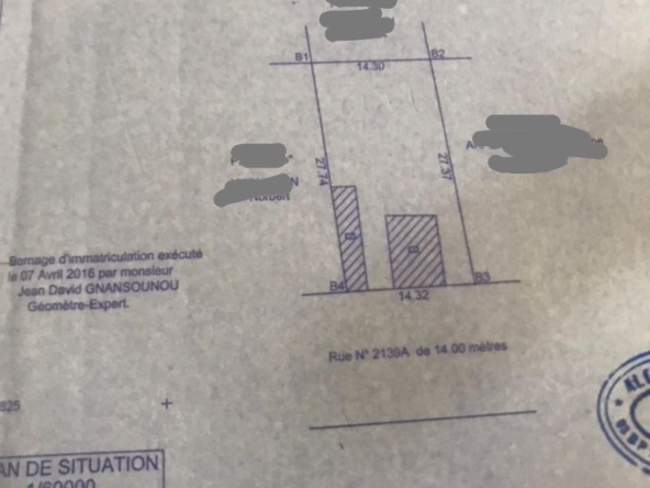 PARCELLE A VENDRE A COTONOU FIDJROSSÈ HOUENOUSOU