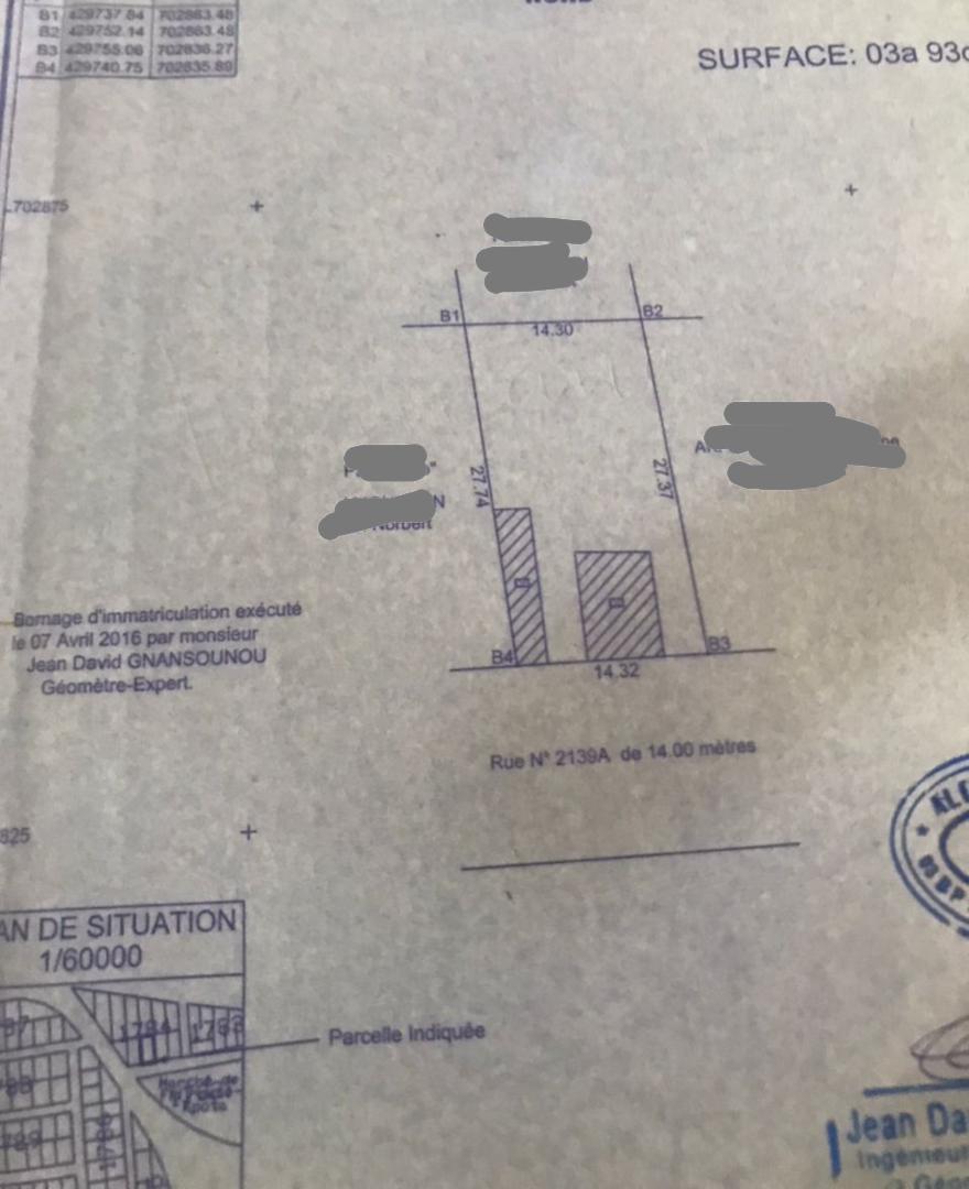 PARCELLE A VENDRE A COTONOU FIDJROSSÈ HOUENOUSOU