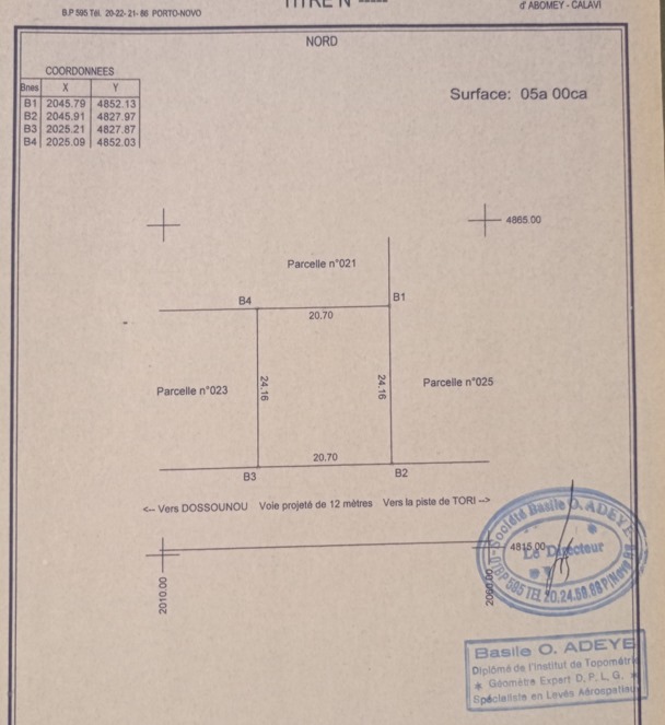 PARCELLE À VENDRE À HEVIÉ DENOU AVEC TF