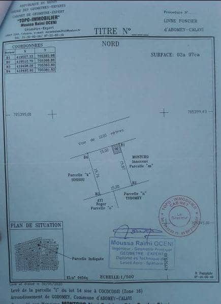 PARCELLE CLOTUREE A VENDRE A COCOCODJI