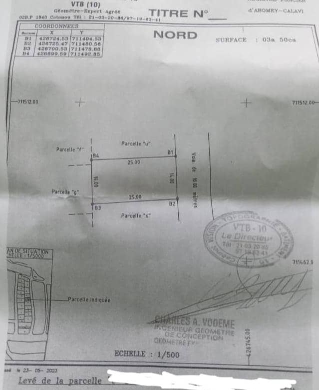 Parcelle à vendre à Abomey-calavi Agori-fifamé