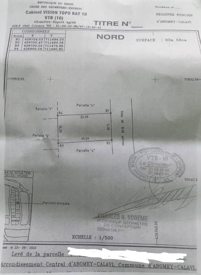 Parcelle à vendre à Abomey-calavi Agori-fifamé