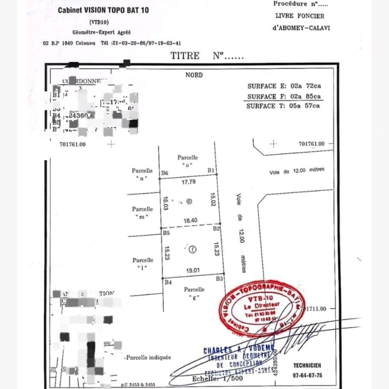 Parcelles à vendre à Fidjrossè Togbin zone 3