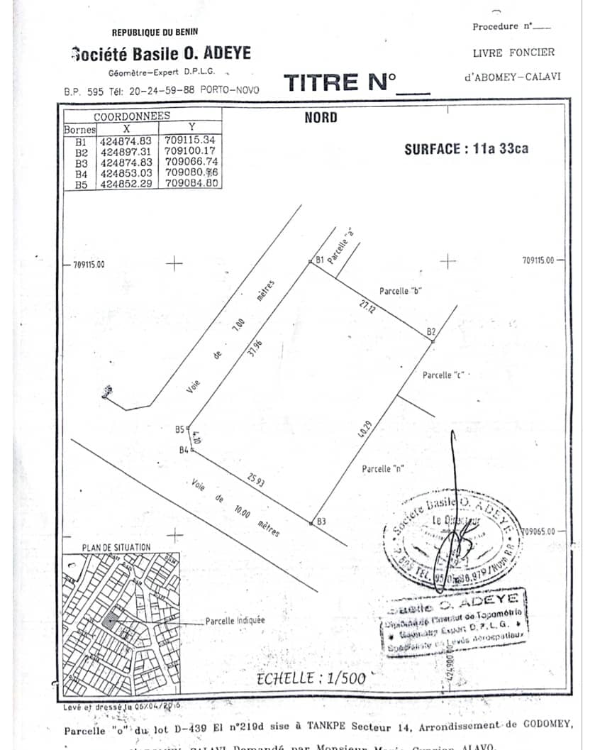 DOMAINE A VENDRE A ABOMEY-CALAVI TANKPE