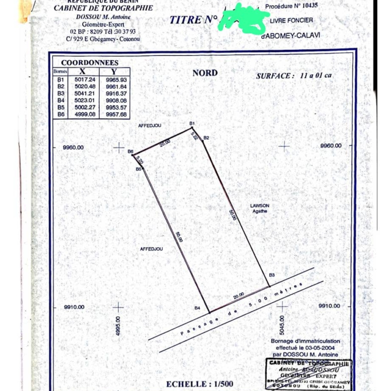 PARCELLE A VENDRE A ABOMEY-CALAVI AHOSSOUGBETA
