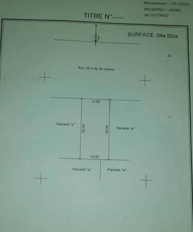PARCELLE À VENDRE À COTONOU AKPAKPA