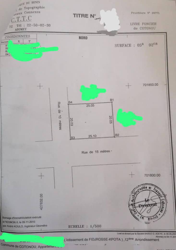 PARCELLE À VENDRE À COTONOU FIDJROSSÈ PLAGE