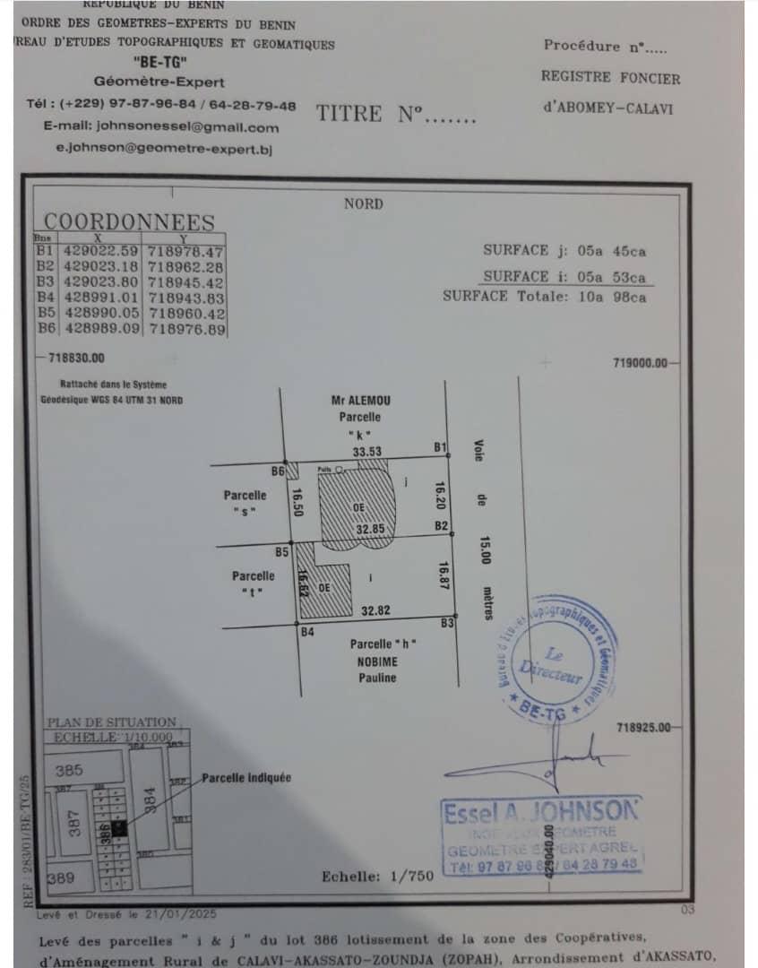 PARCELLES À VENDRE ABOMEY-CALAVI ZOKPA