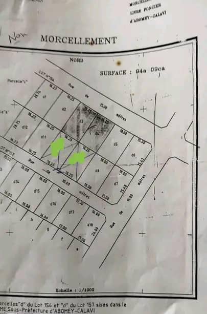 PARCELLES DE 900M2 A VENDRE A ABOMEY-CALAVI ZOCA