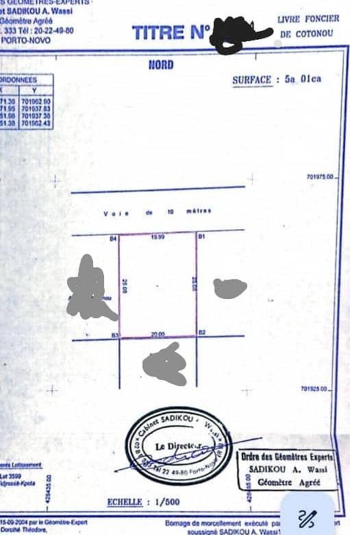 TERRAIN A VENDRE À COTONOU FIDJROSSÈ AU BORD DES PAVÉS DE LA STATION JNP (2)