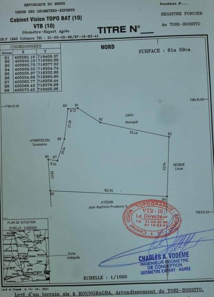 TERRAIN À VENDRE À TORI BOSSITO