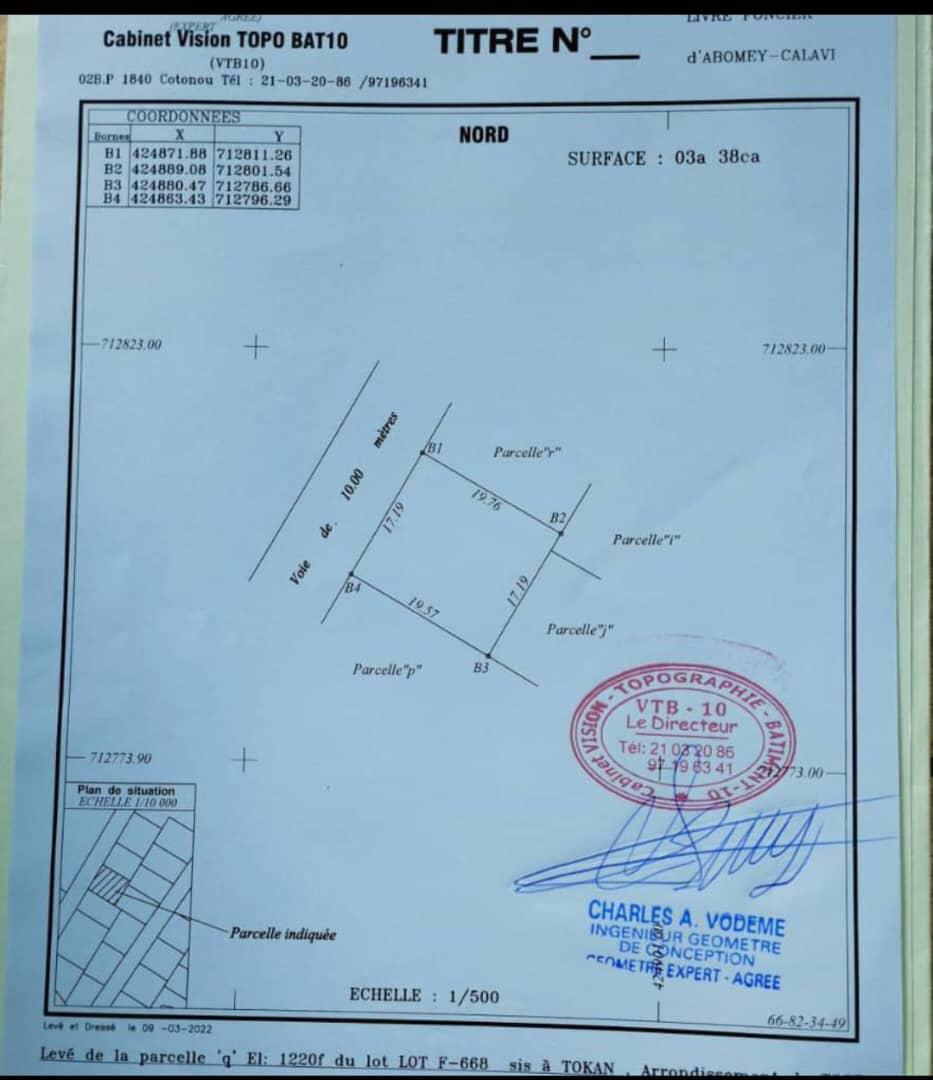 Parcelle à vendre à ABOMEY-CALAVI Tokan Aidegnon