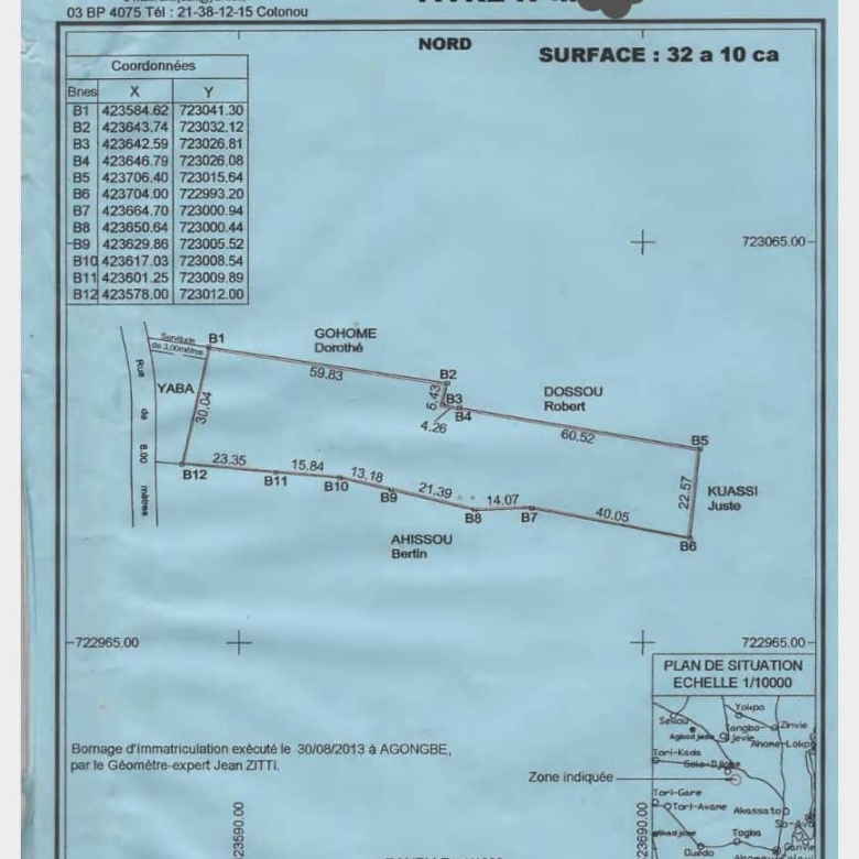 TERRAIN À VENDRE À GLO-DJIGBE