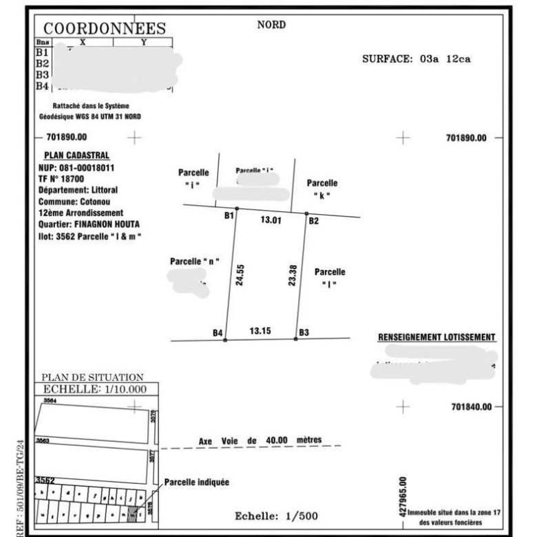Parcelle à vendre à Cotonou Fidjrossè plage