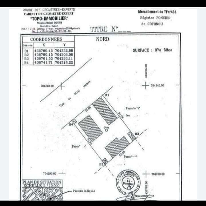 Parcelle à vendre à Cotonou jericho