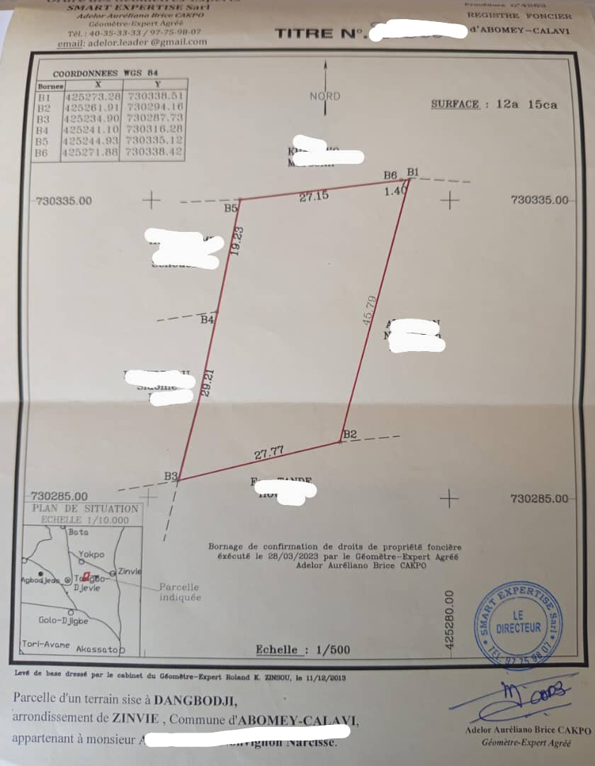 Domaine à vendre à Zinvié Dangbodji