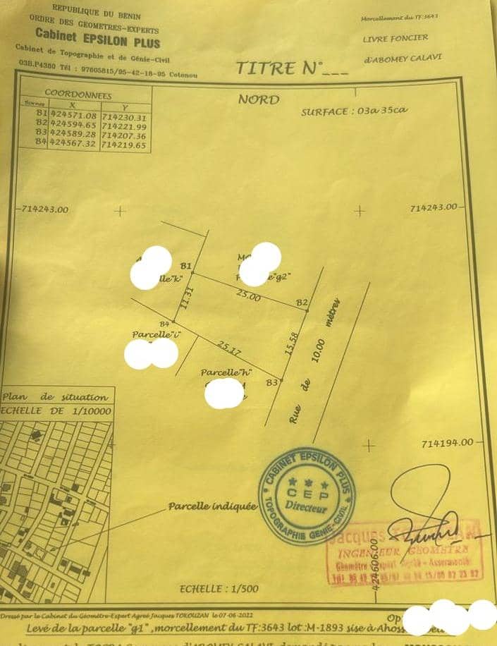Parcelle à vendre à Abomey-Calavi Tokan