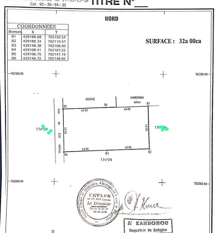Parcelle à vendre à Cotonou Fidjrossè