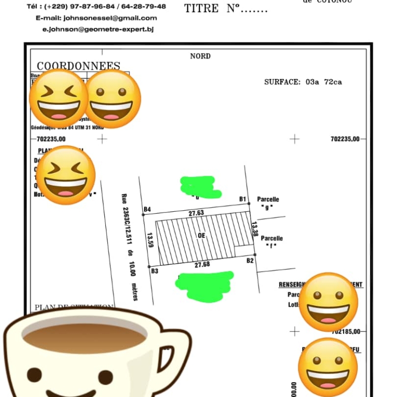 Parcelle à vendre à Cotonou Fidrossè Houénoussou