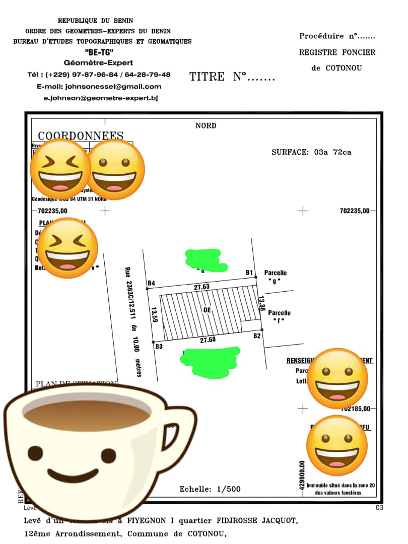 Parcelle à vendre à Cotonou Fidrossè Houénoussou