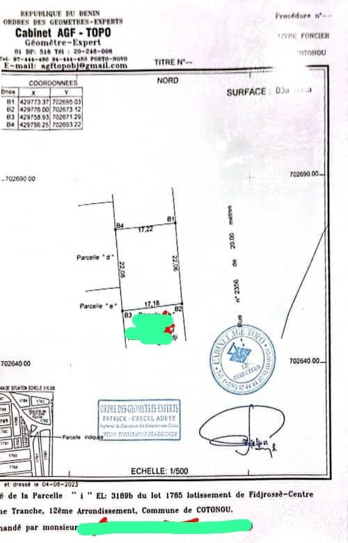Parcelle à vendre à Cotonou Fidrossè plages