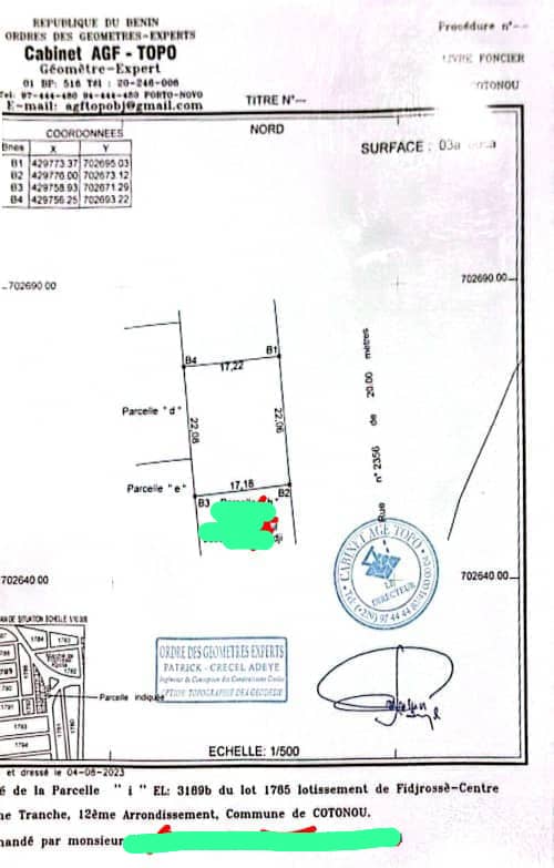Parcelle à vendre à Cotonou Fidrossè plages