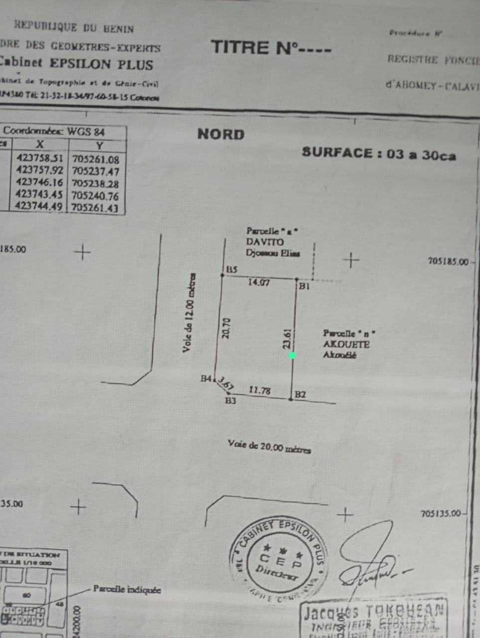 Parcelle à vendre à Godomey Lobozounkpa