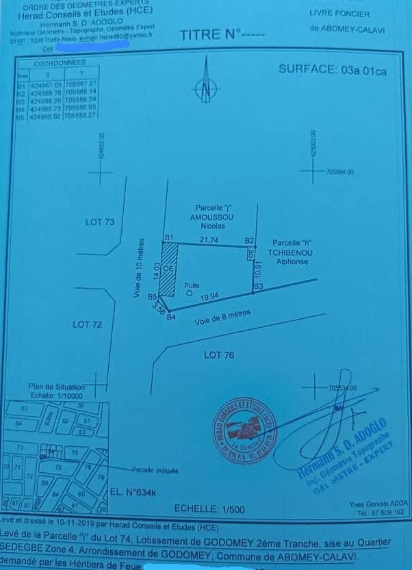 Parcelle à vendre à Godomey Sèdégbé