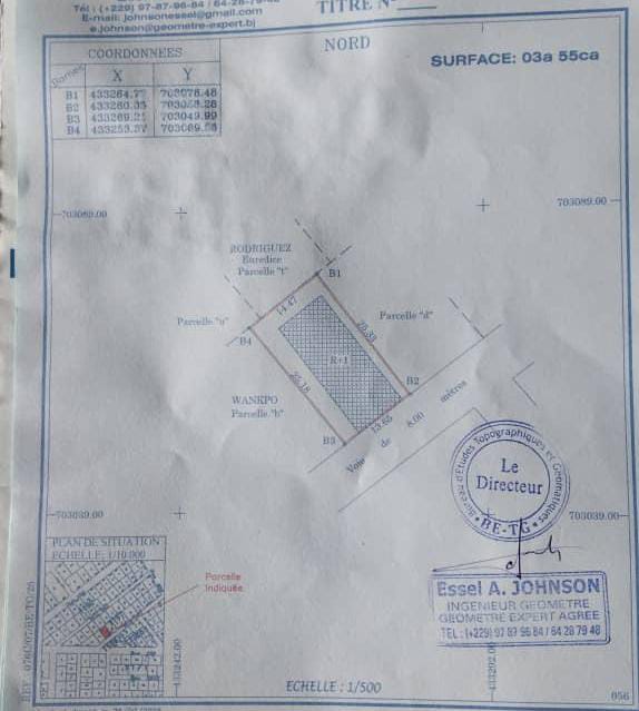 Parcelle à vendre en angle de rue à Cotonou ST Jean