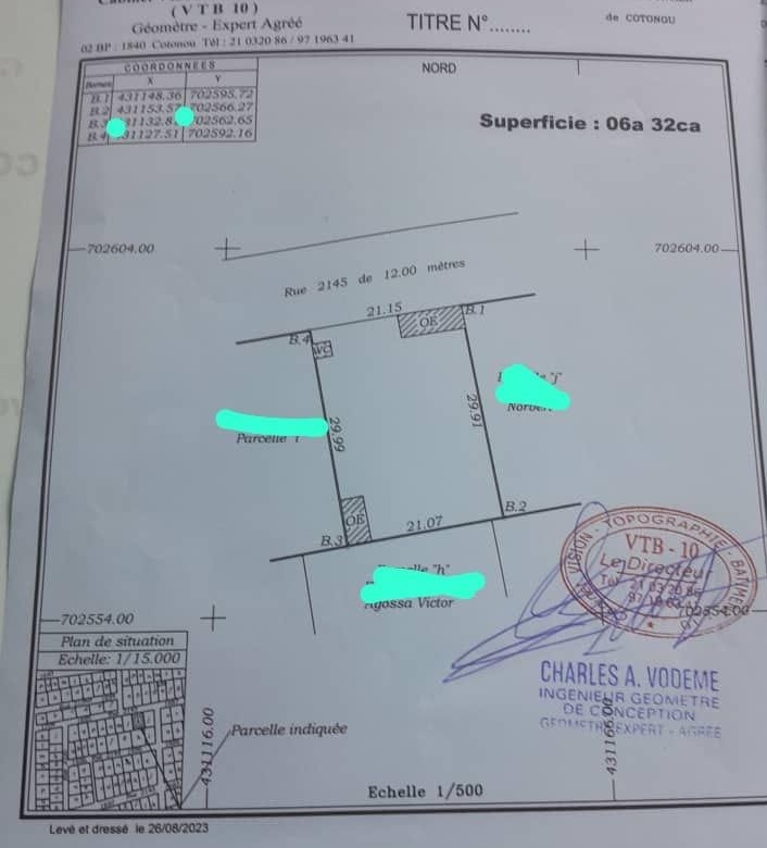 Parcelle à vendre à Cotonou Fidjrossè Plage