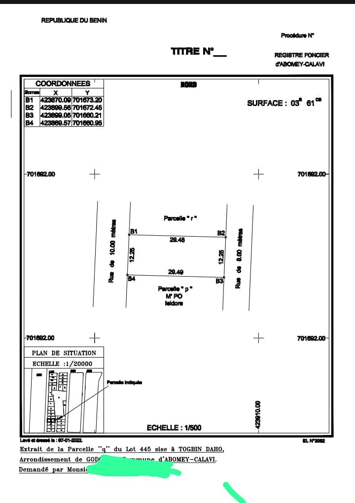 Parcelle à vendre à Cotonou Fidrossè Togbin Plage