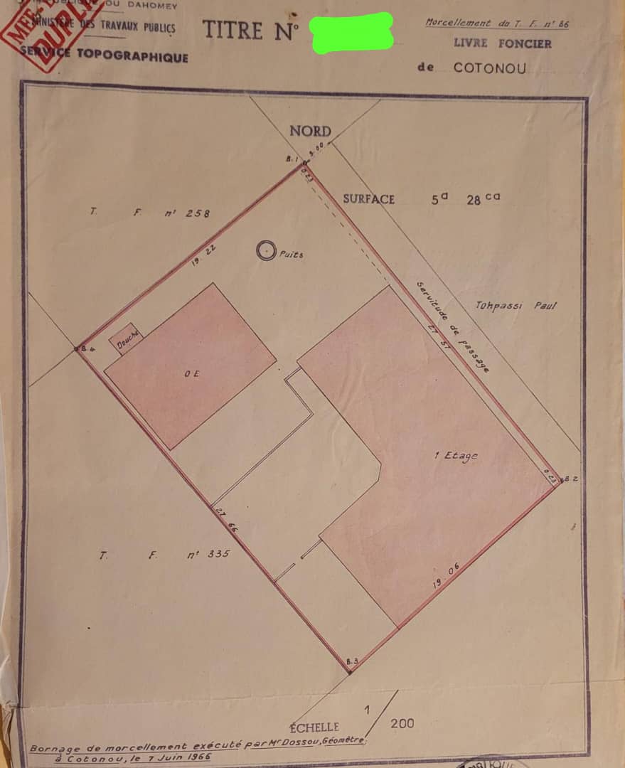 Parcelle à vendre à Cotonou Guinkomey