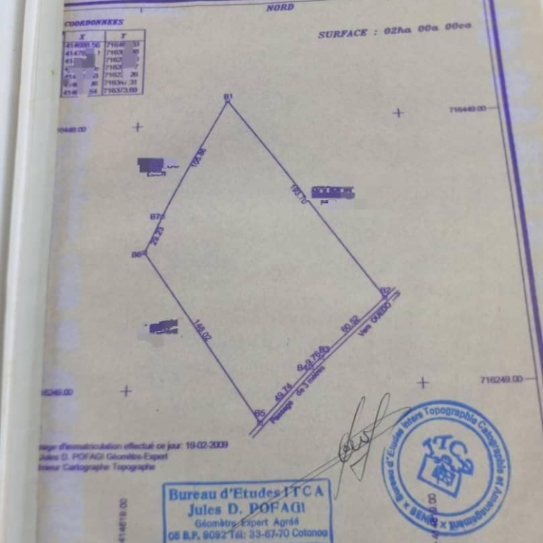 Domaine à vendre à Abomey-Calavi Hêvie Dossounou