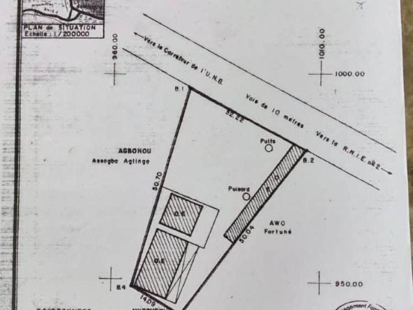 Domaine de trois Parcelles à vendre ensemble à Abomey-Calavi Zogbadjè