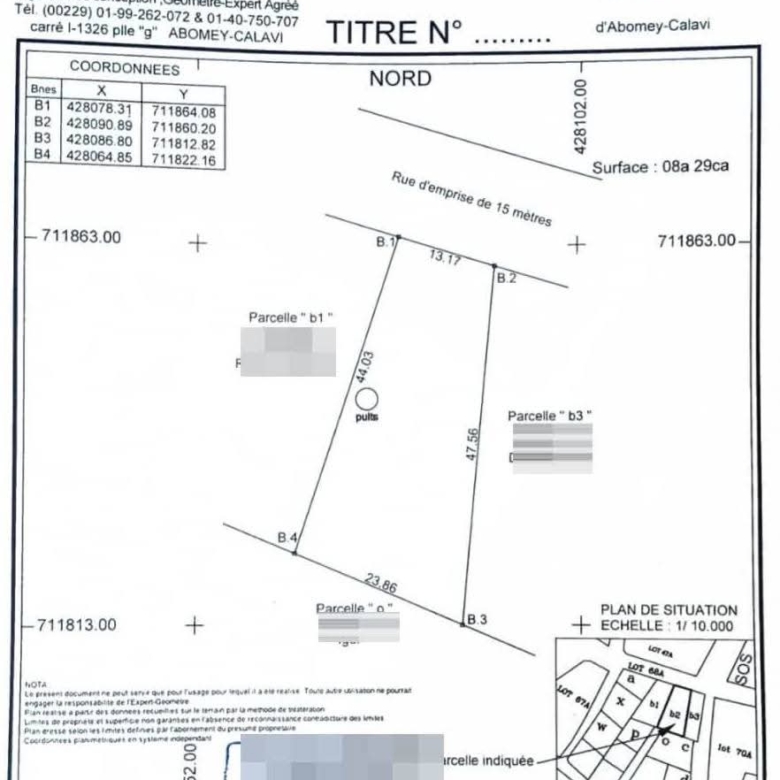 Parcelle à vendre en angle de rue à Abomey-Calavi Agori-Kpota