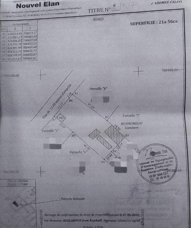 Terrain de 2156 à vendre à Abomey-Calavi Godomey