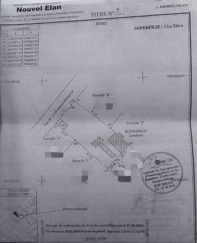 Terrain de 2156 à vendre à Abomey-Calavi Godomey