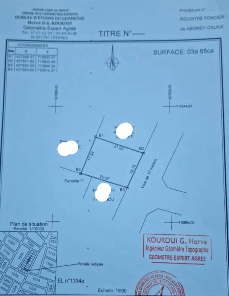 Parcelle à vendre à Abomey-Calavi Bidossessi